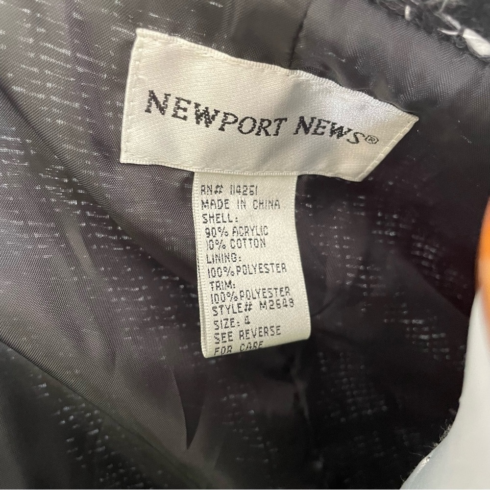 Newport News Long Jacket Wmns 4 Black White Textured Fringe Boho Luxury Quality - Picture 9 of 10